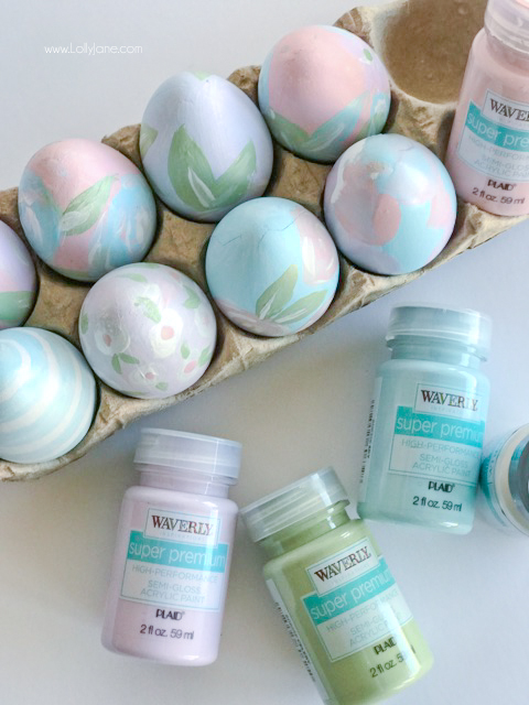 DIY Painted Faux Easter Eggs - All Materials At Your Local Walmart, so easy! #eastereggs #eastereggcrafts #easterdecorations #springcrafts #springdecor