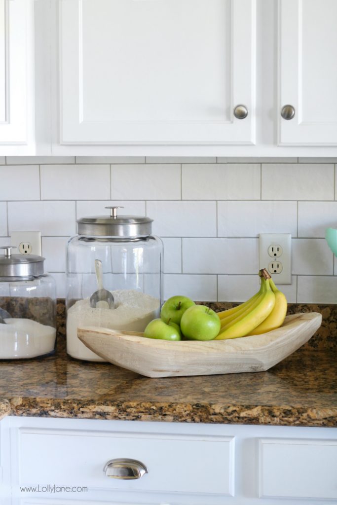 Faux Subway Tile Backsplash... this is WALLPAPER! Looks like real tile, get the easy how-to which is perfect for renters or those on a budget!