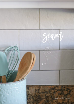 faux subway tile backsplash wallpaper