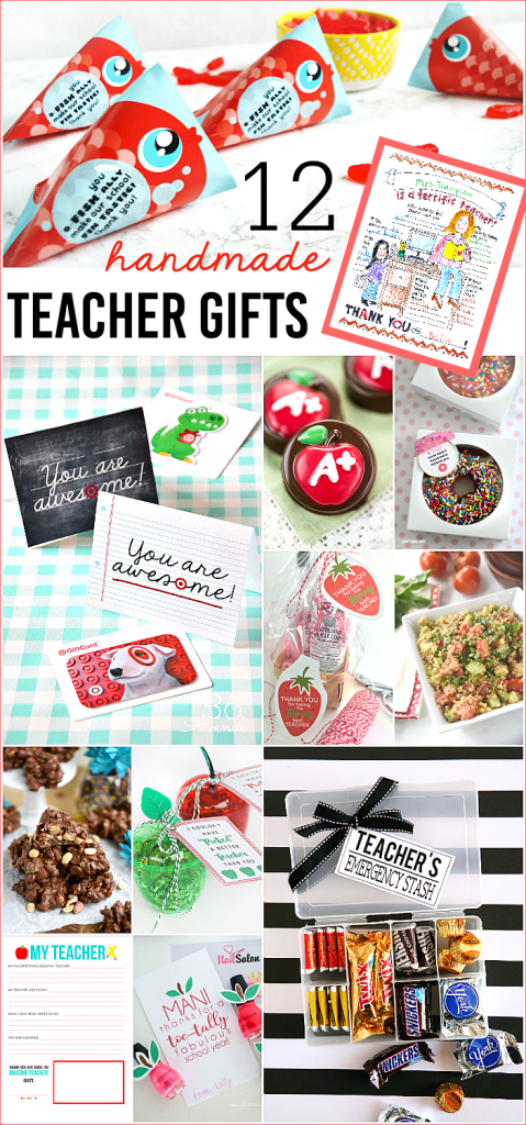 Cute collection of 12 awesome Handmade Teacher Gifts!