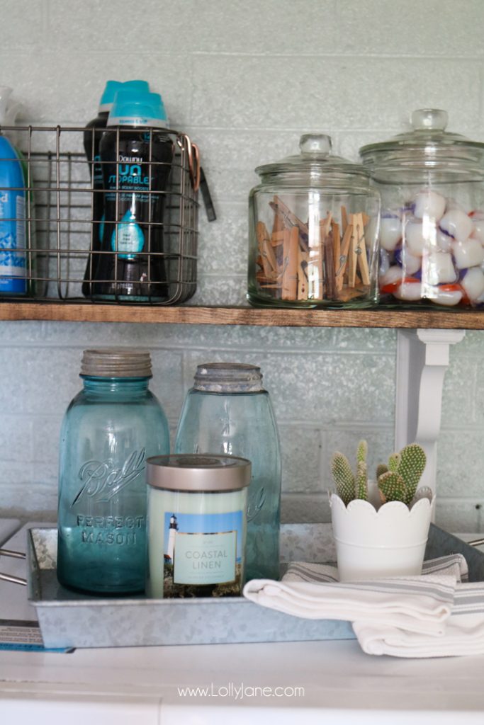 4 Laundry Room Organization Jars - Laundry Storage Containers with