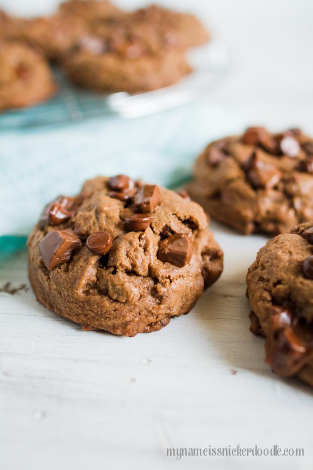 Triple Chocolate Chunk Cookies, yum! Easy recipe and SO GOOD!