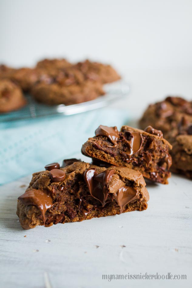 Triple Chocolate Chunk Cookies, yum! Easy recipe and SO GOOD!