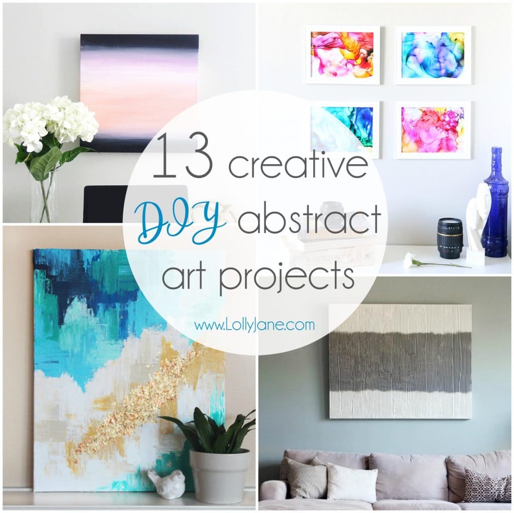 13 creative DIY abstract wall art projects that will add some beauty to your walls. Click to see 12 more easy DIY wall art projects!