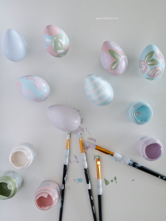 DIY Painted Floral Faux Easter Eggs, easy to make and keep year after year!