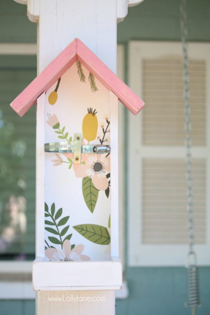 Martinelli's glass bottle bird feeder Lolly Jane