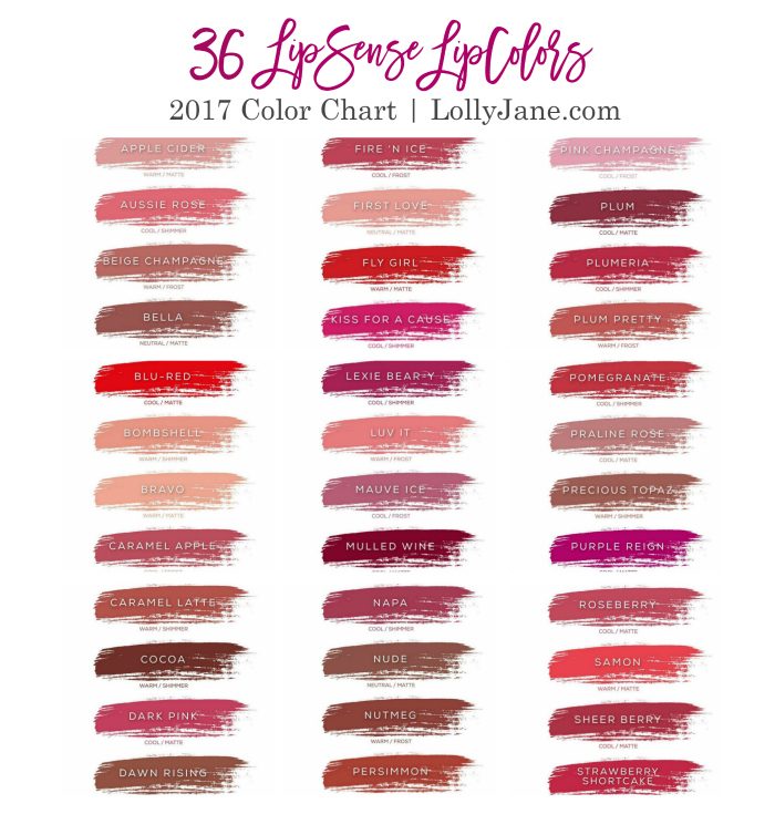 Lipsense Color Chart 2017