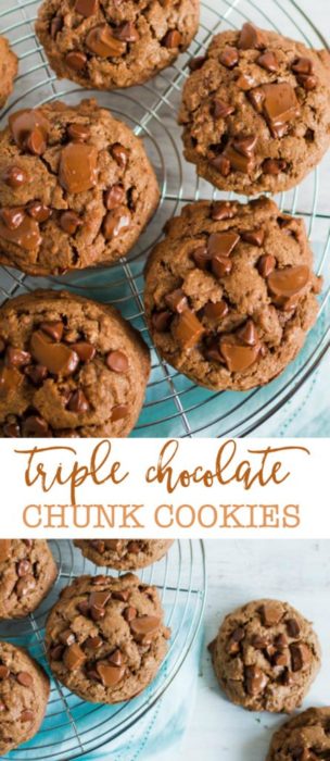 Triple Chocolate Chunk Cookies recipe