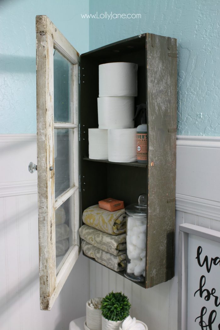 How to install a farmhouse bathroom cabinet. Not your average DIY!
