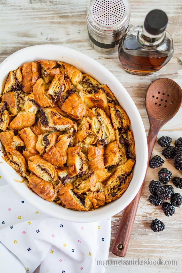 Nutella Stuffed Croissant Breakfast French Toast. SO DANG GOOD!