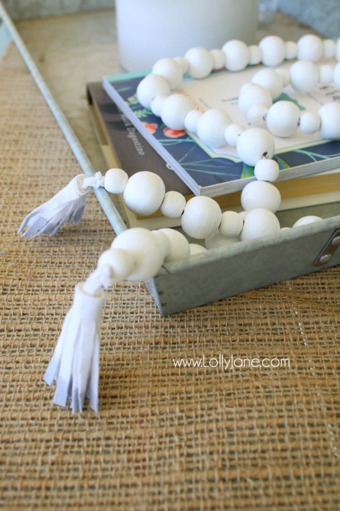 DIY | How to make a wood bead garland - Lolly Jane