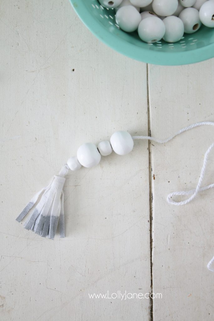 DIY  How to make a wood bead garland - Lolly Jane