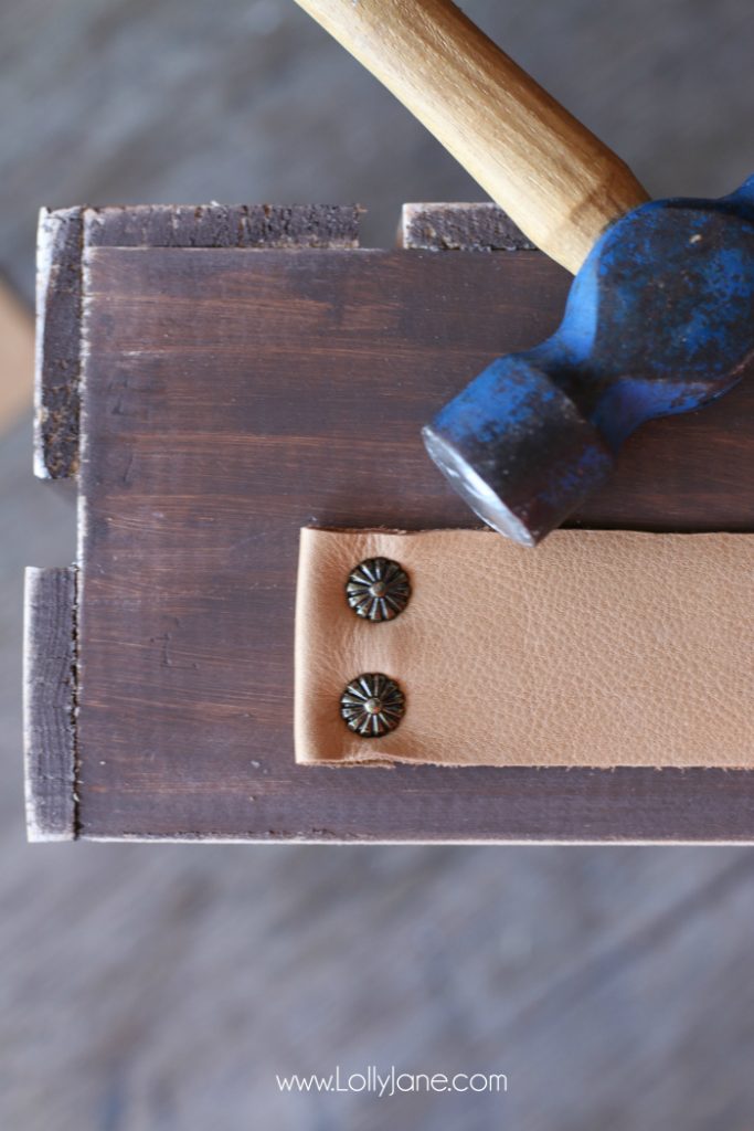 DIY Father's Day gift basket | Grab this premade crate but dress it up with some paint and leather handles. Fill it with your dad's favorite goodies to create the perfect Father's Day gift! Love this DIY Fathers Day gift basket!