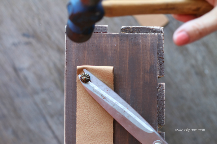 DIY Father's Day gift basket | Grab this premade crate but dress it up with some paint and leather handles. Fill it with your dad's favorite goodies to create the perfect Father's Day gift! Love this DIY Fathers Day gift basket!