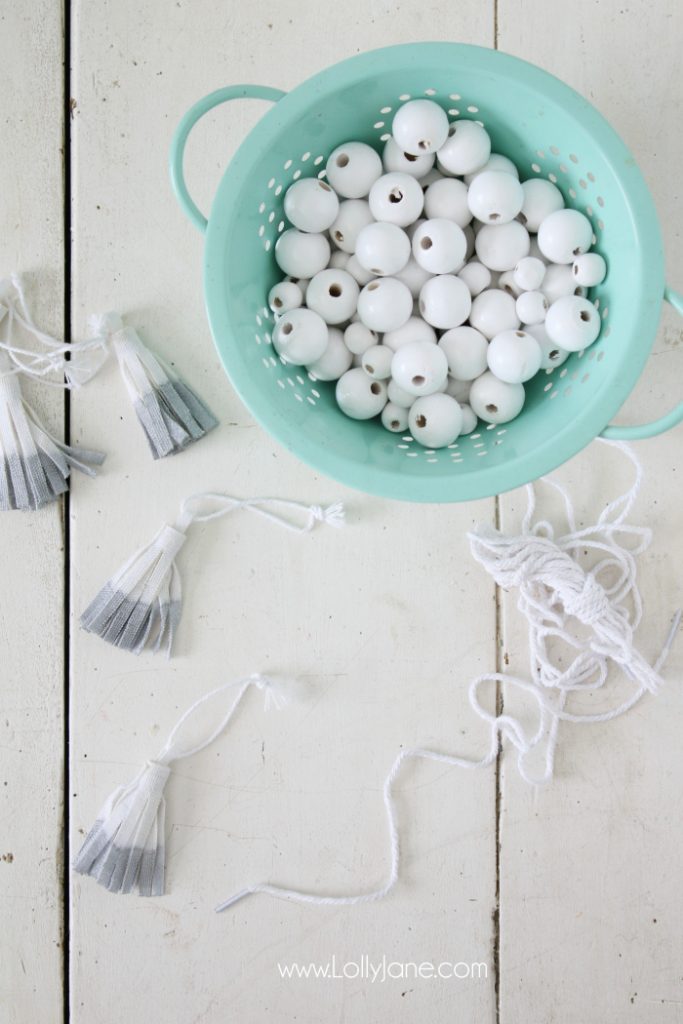 DIY Fall Wood Bead Garland - Lolly Jane