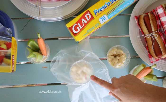 Easy Barbecue Tips + Tricks... use Press 'N Seal to quickly store leftovers.... no lid or separate tupperware required! Click to see more hacks for this nearly utensil-free BBQ!