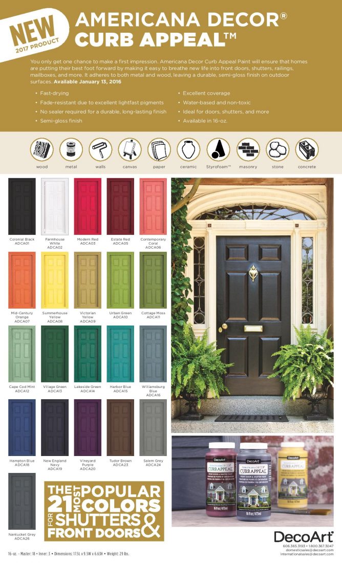 Loving these bright painted coral front doors! So easy to make a statement with bold front door paint choices using @decoart's Curb Appeal paint. Such cheery front doors on a colorful porch. Cute outdoor decor ideas!