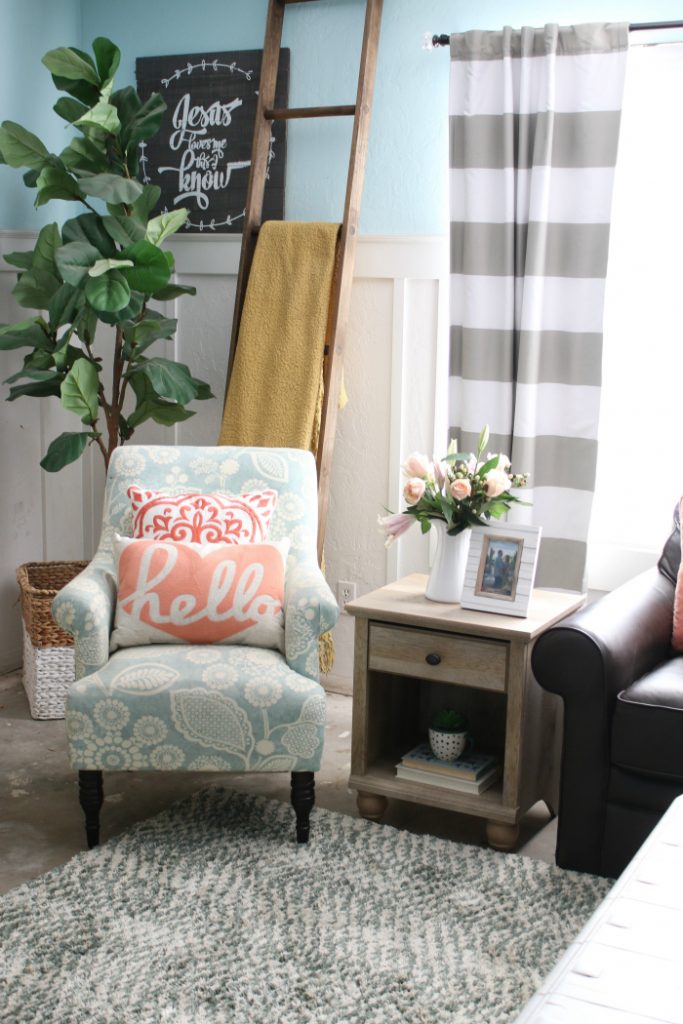 Tips to freshen up your family room! Love this colorful farmhouse family room! Shop affordable home decor and trendy goods from BHG's Live Better line. Cute family room refresh!