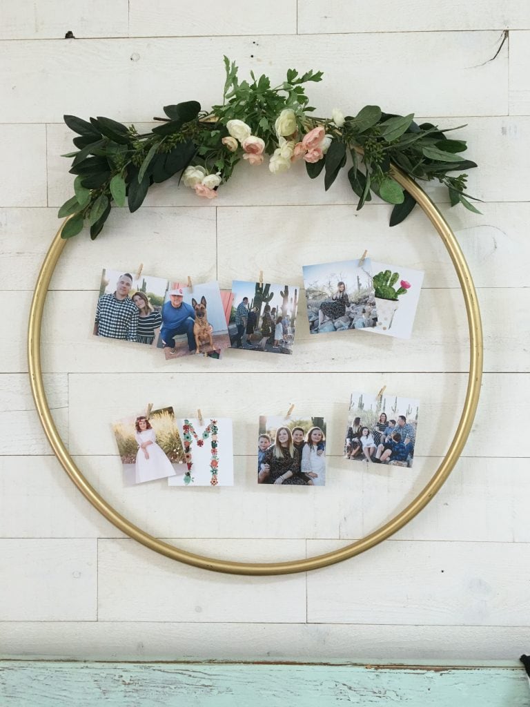 Make this Photo Display from a Hula Hoop!