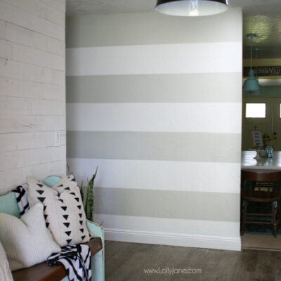 striped accent wall | DIY