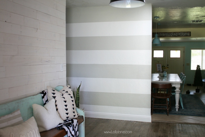 striped accent wall | DIY