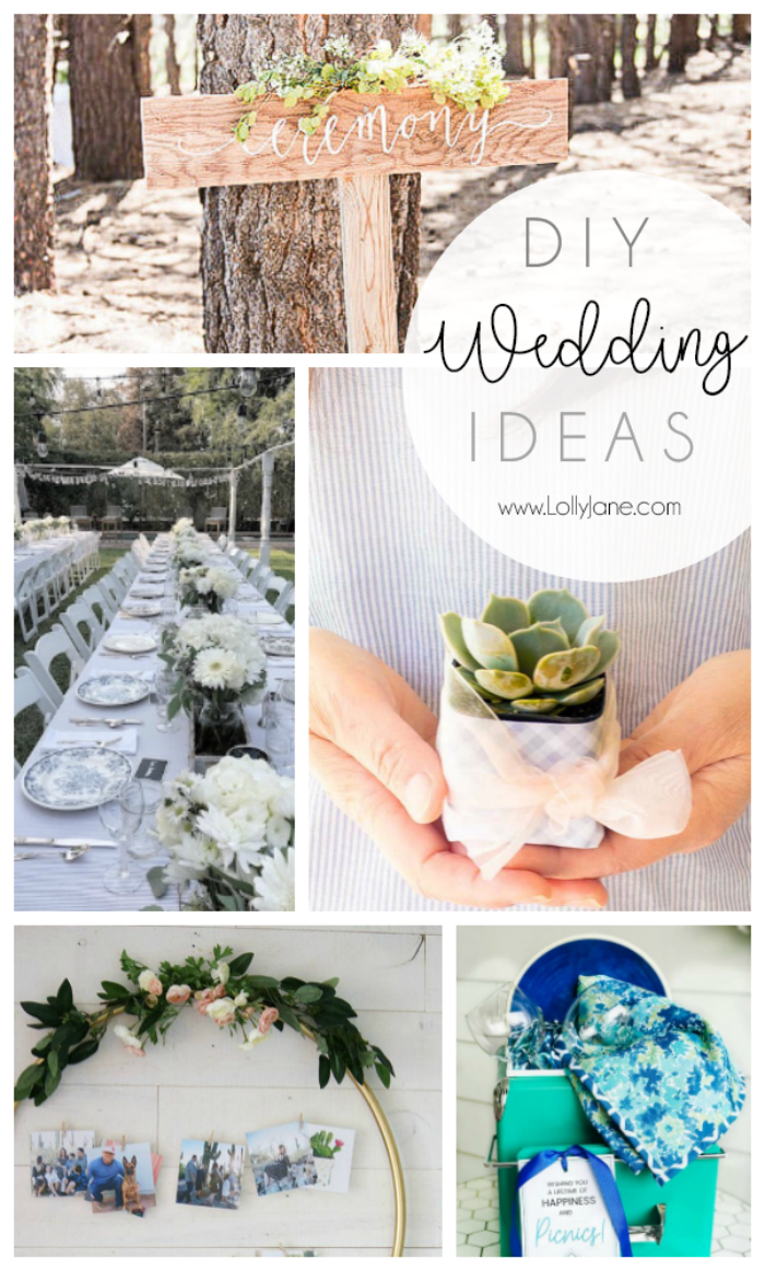 Check out these DIY Wedding Ideas to make your special day even more memorable. Gift ideas, wedding decor ideas and even wedding favor ideas, so cute. #weddingdecor #weddingideas #diywedding