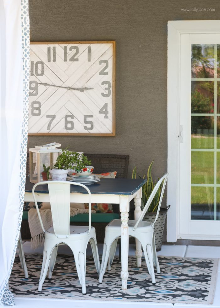 Easy porch makeover... love the white concrete paint tutorial! So fresh and bright (: