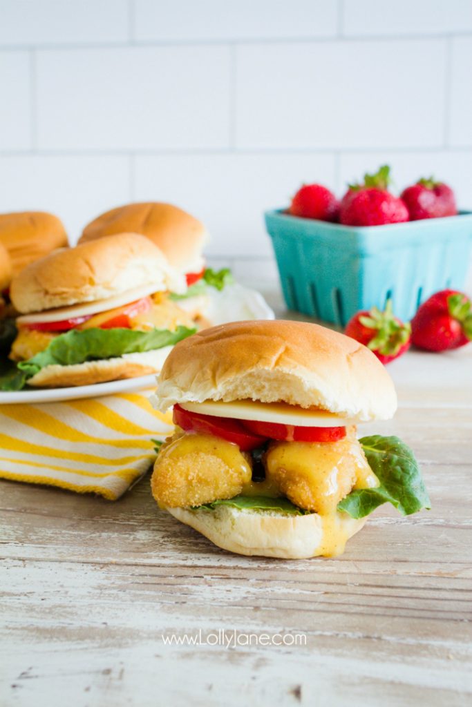 Have you had a honey mustard fish slider? These fish tenders are so good, love the honey mustard sauce!