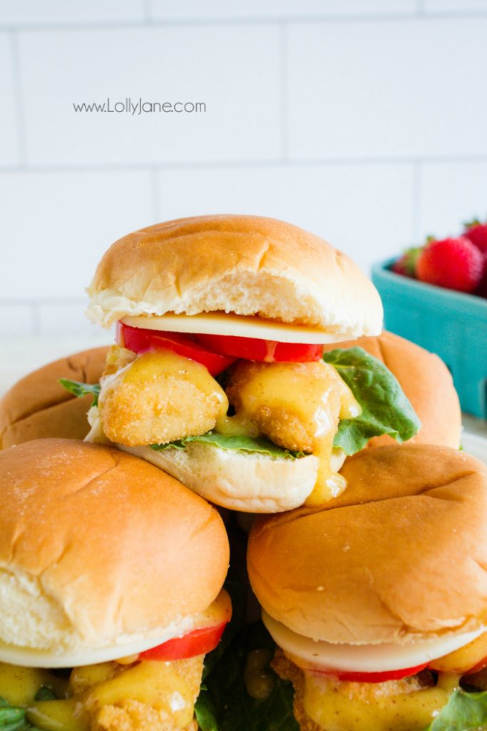 Can't get enough of this yummy honey mustard sauce! Love these tender fish sliders, such an easy dinner recipe!