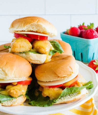 I love this honey mustard slider recipe! The fish tenders are such a sweet edition to this easy dinner recipe!