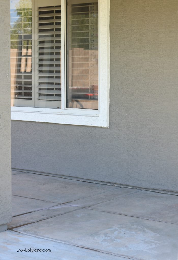 Click to see the cute "after" of this porch makeover... love the white concrete paint tutorial! So fresh and bright (: