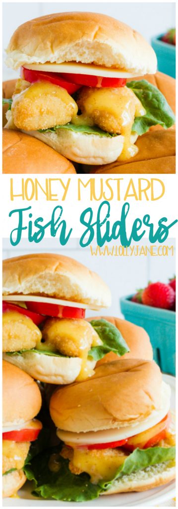 Holy canoli! These fish sliders are so yummy with the honey mustard sauce BUT the best part!? SO EASY to make! A great fast dinner recipe!