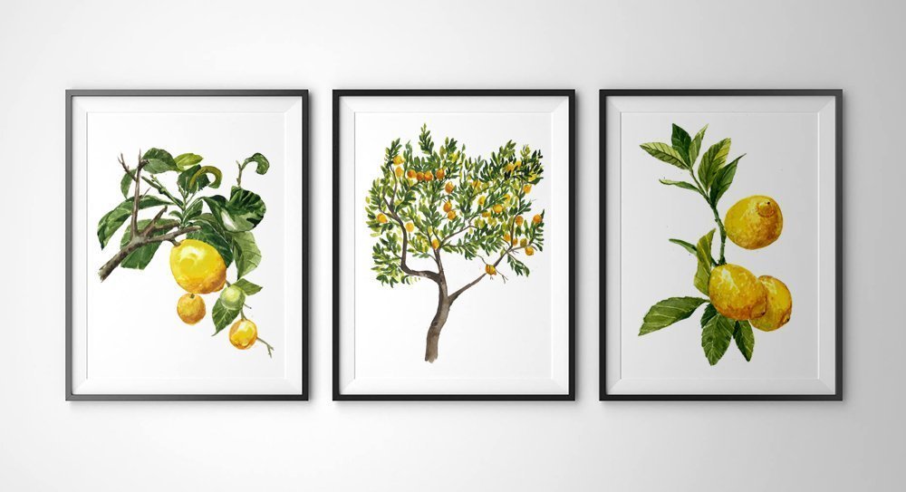 Love these Lemon Botanical Prints | LOTS of cute lemon decor ideas! Love all the ways to bring lemons into your everyday home decor!