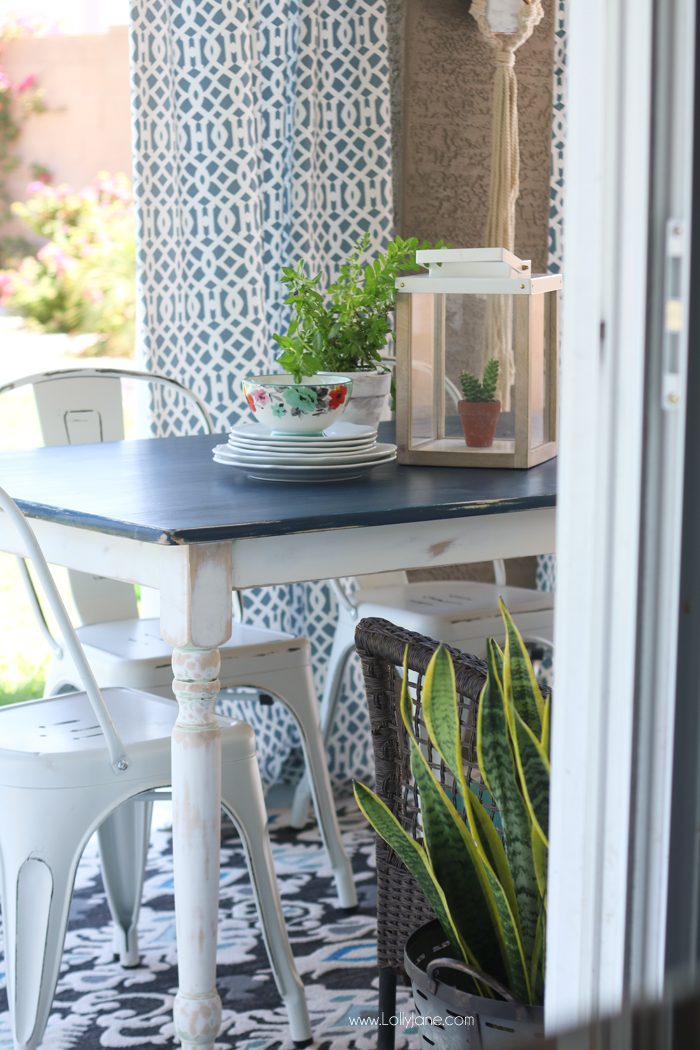 Easy porch makeover... love the white concrete paint tutorial! So fresh and bright (: