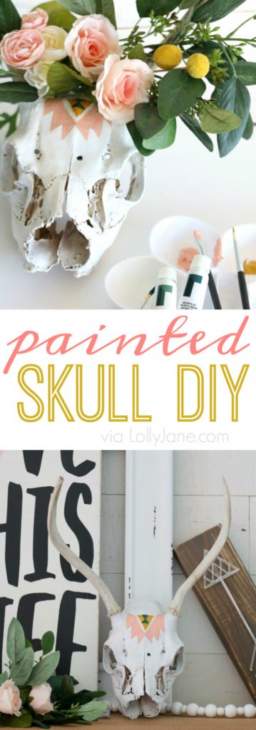 Spruce up a real or faux skull in no time with a little bit of paint + this easy tutorial! Cute!