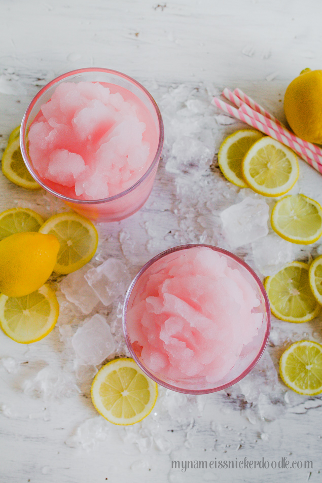 Simple summer treat, pink lemonade slush!