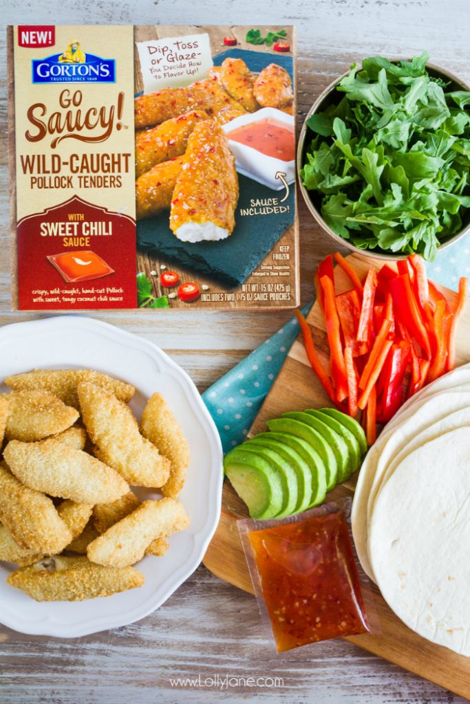 I'm all about EASY recipes and these sweet chili fish wraps are just that! Love a good fish dinner recipe and these are perfect for when you're in a time crunch. Such yummy fish wraps!