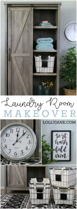 Affordable Farmhouse Laundry Room Makeover - Lolly Jane