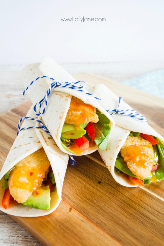 These Sweet Chili Fish Wraps are the perfect dinner idea! Light and easy yet flavorful and healthy, these sweet chili fish wraps make the perfect dinner idea when you're looking for fast dinner ideas!