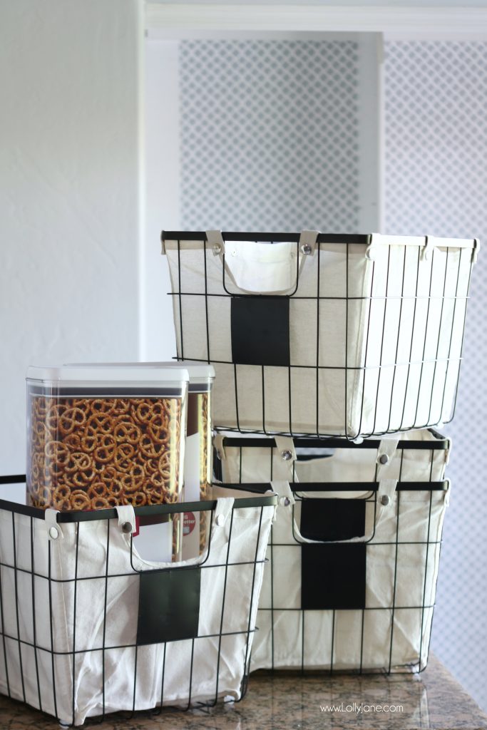 Awesome containers for cereal or snacks love these canvas totes too!