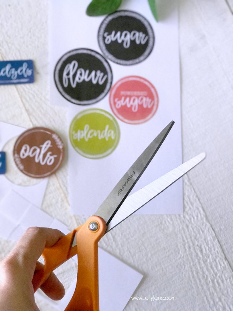 Easy Printable Pantry Labels... make them for FREE in just minutes then print + cut and apply!