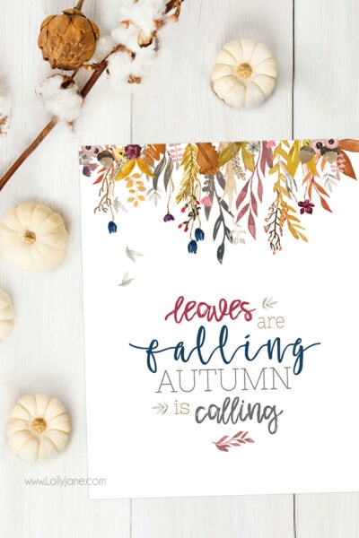 Love this gorgeous watercolor autumn print, perfect to display for fall! Just download + print!