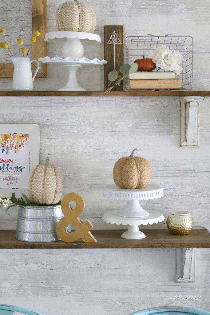 Great farmhouse dining room with simple touches of fall!