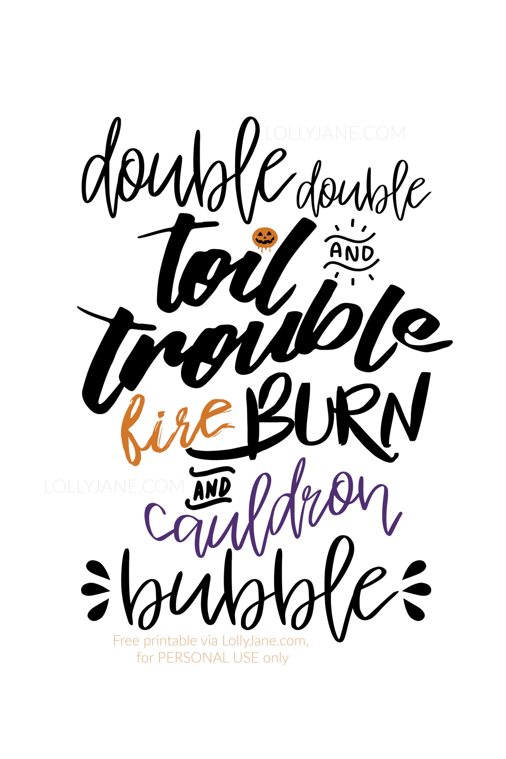 Cutest MacBeth Halloween Printable Art... "Double Double Toil and Trouble..." ? Just print and display! #halloween #halloweenart #halloweenprintableart #halloweenprint #halloweendecor #halloweendecoration