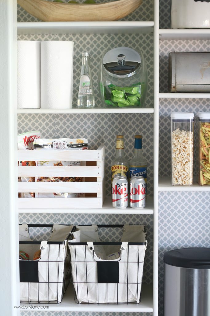 Use everyday containers to organize your pantry, this one is so cute!