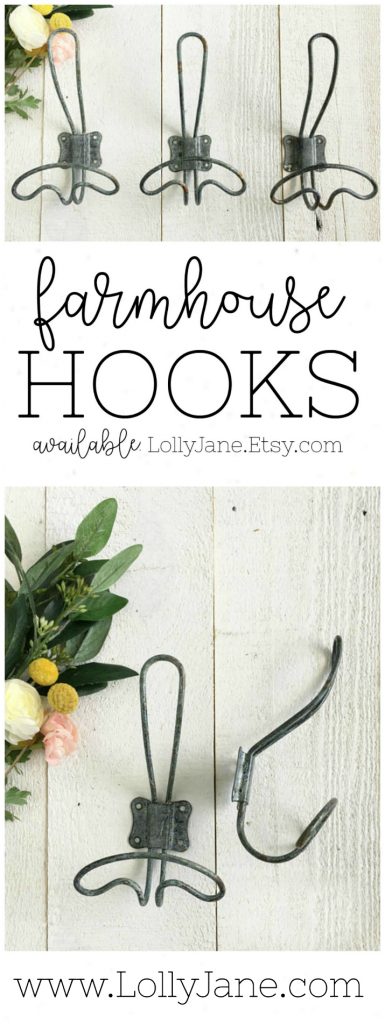 Loving the farmhouse hook trend! Here is where to buy those rustic farmhouse hooks, loving these farmhouse decor hooks!