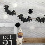 Cute and EASY Bat Garland, made from ornaments in just minutes... and less than $5!