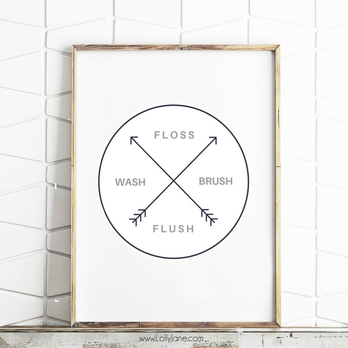 Floss like a boss printable | Love this fun bathroom digital download, such a fun bathroom digital art print! Floss like a boss printable, fun bathroom decor!