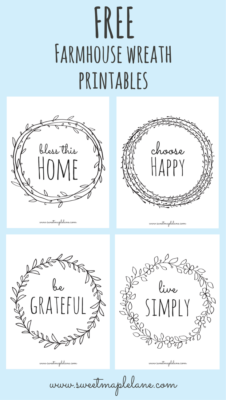 Free Farmhouse Wreath Printables 