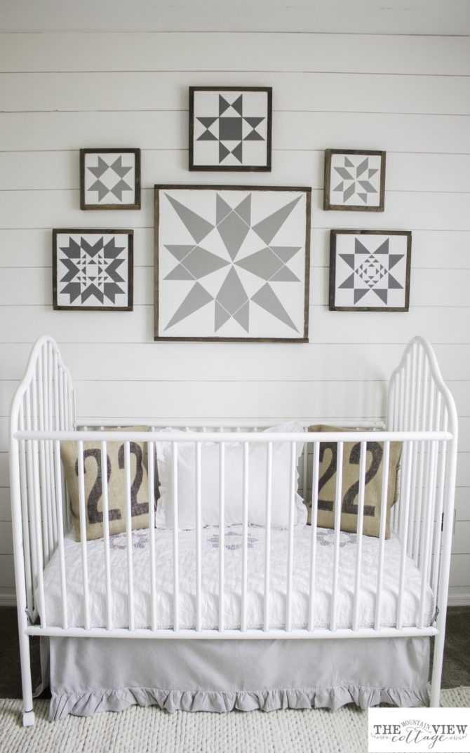 Darling quilt blocks! So happy to have found these free quilt block printables, such a fun farmhouse wall decor idea!
